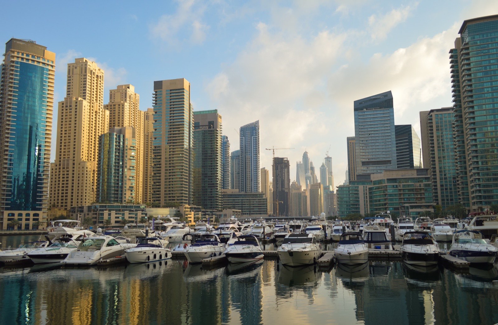 Dubai Marina skyline from the water
